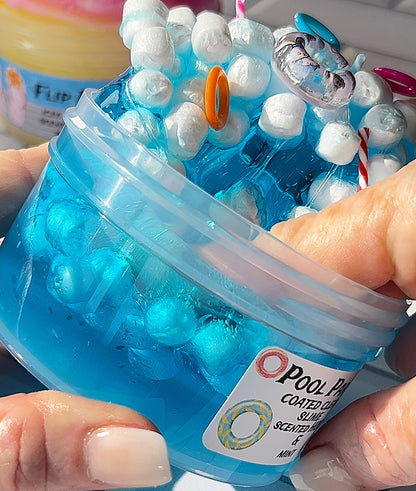 Pool Party coated clear 6 oz. With marshmallow beads