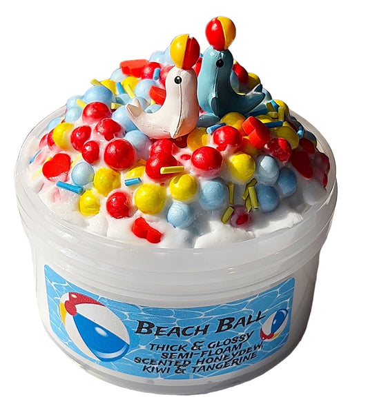 Beach Ball Semi-Floam Slime 6 oz. Jar of slime.